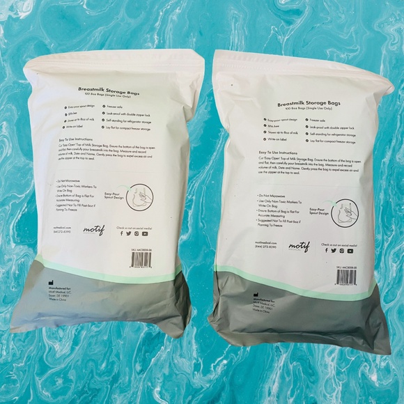 Motif Medical Breast Milk Storage Bags 8oz‎ Single Use Bags 200 Count BPA-Free - Picture 2 of 2